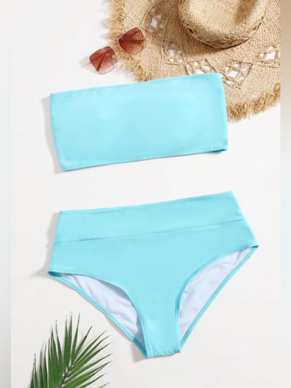 Bandeau High Waisted Bikini Swimsuit
